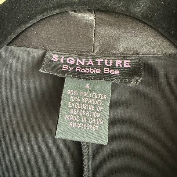 Vtg Tuxedo Dress Black Velvet Satin Lapels 90s Cocktail Evening Gown Womens 6 - Picture 7 of 10